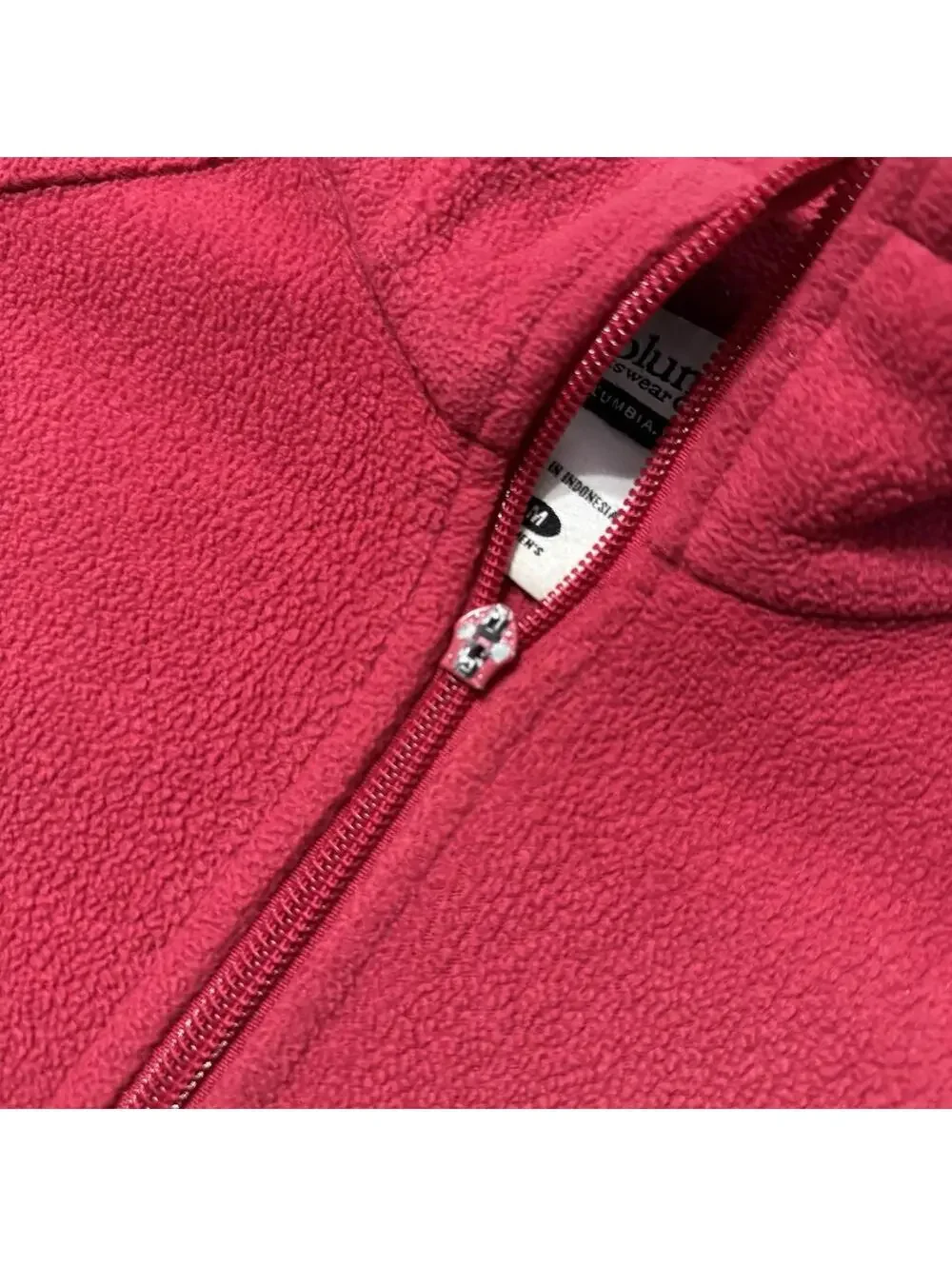 Columbia Benton Springs Full Zip Fleece Jacket Red Pink Womens Medium - Picture 4 of 10